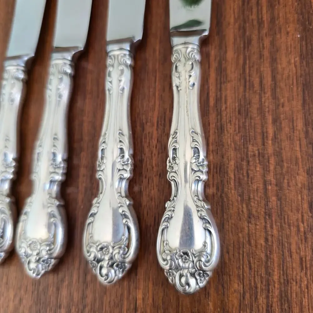 Gorham Melrose Sterling Silver Butter Spreader 4 Pc Hollow Handle No Monogram